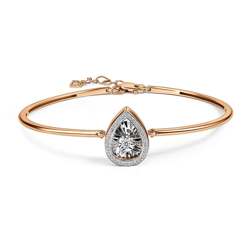 Браслет  из комбинированного золота с природным бриллиантом