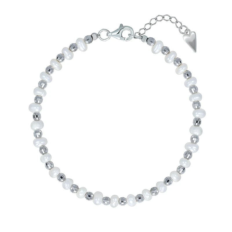 Браслет  серебряный с жемчугом