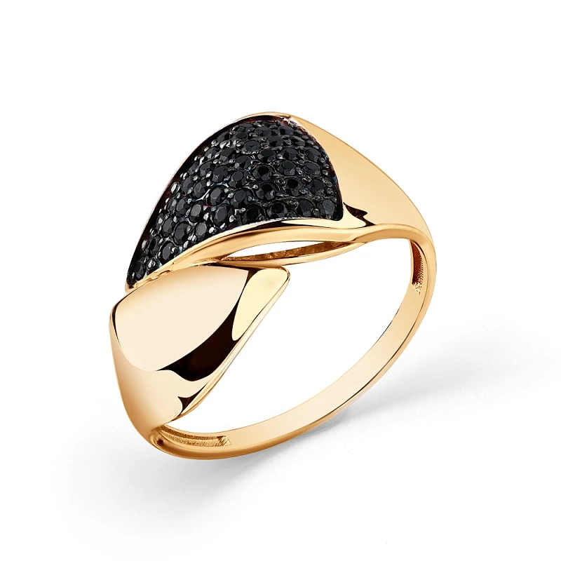 Кольцо  из красного золота с фианитом