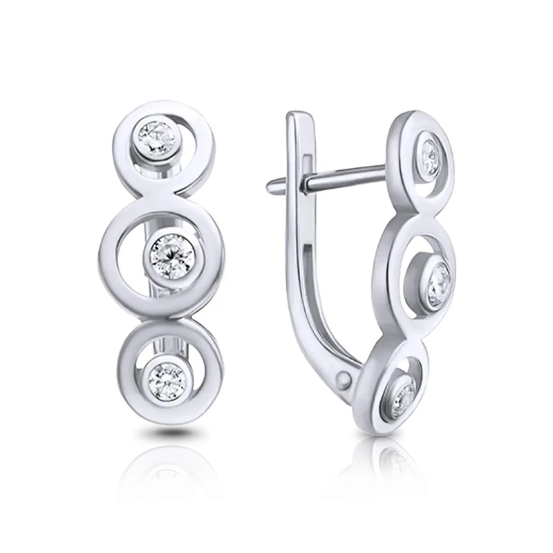 Серьги  серебряные с фианитом