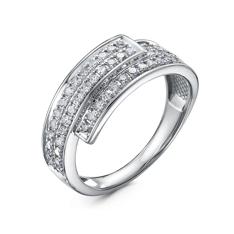 Кольцо  из белого золота с природным бриллиантом