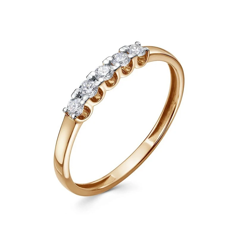 Кольцо  из белого золота с выращенным бриллиантом