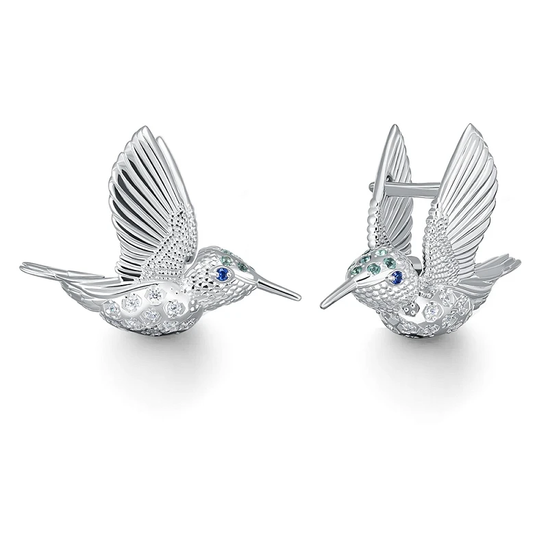 Серьги  серебряные со шпинелью