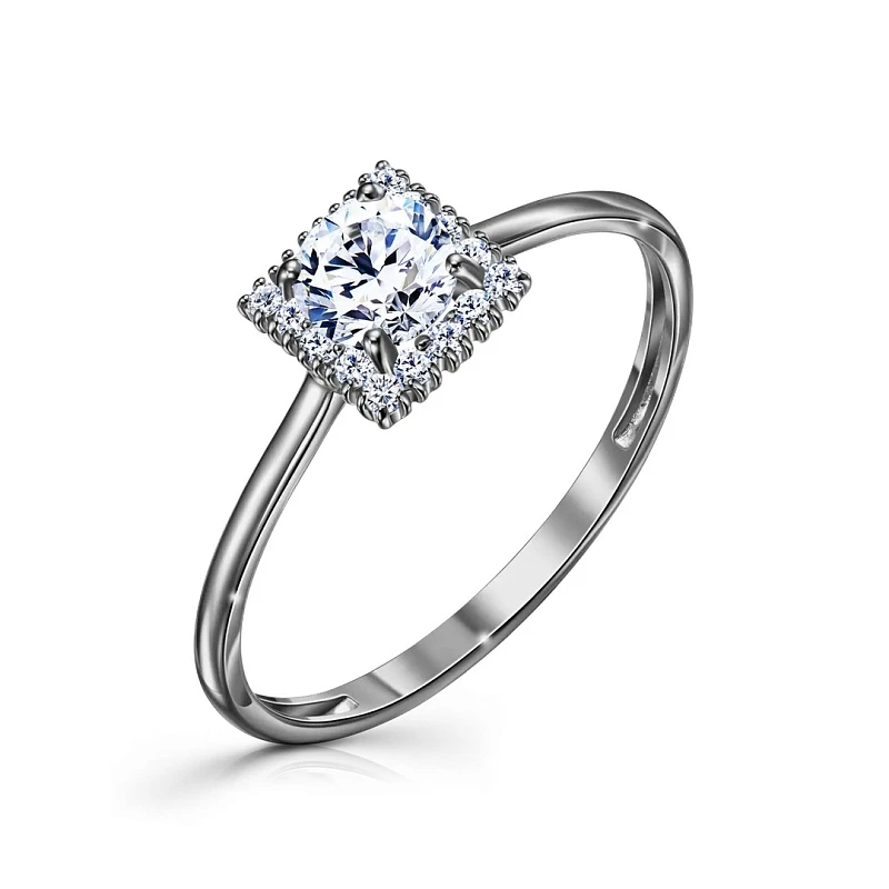 Кольцо  серебряное с фианитом