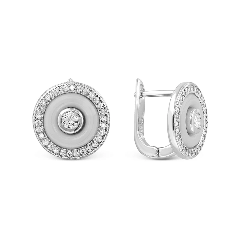 Серьги  серебряные с керамикой