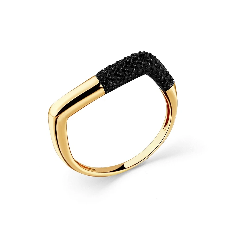 Кольцо  из красного золота с фианитом