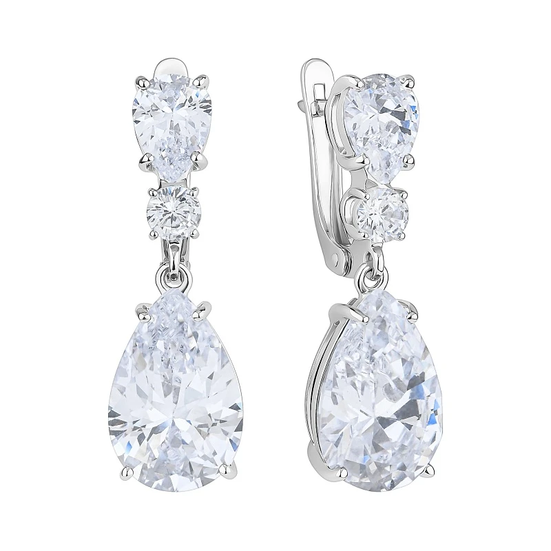 Серьги  серебряные с фианитом