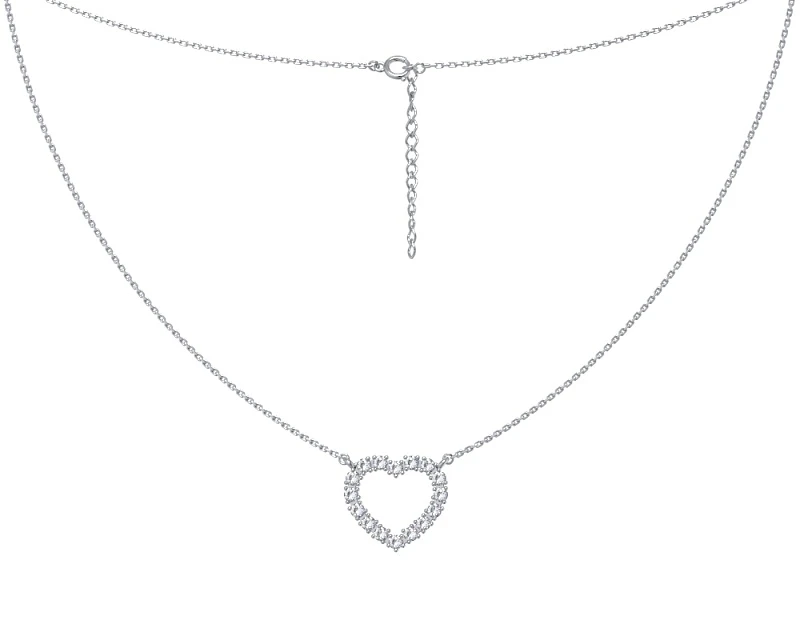 Колье  серебряное с фианитом