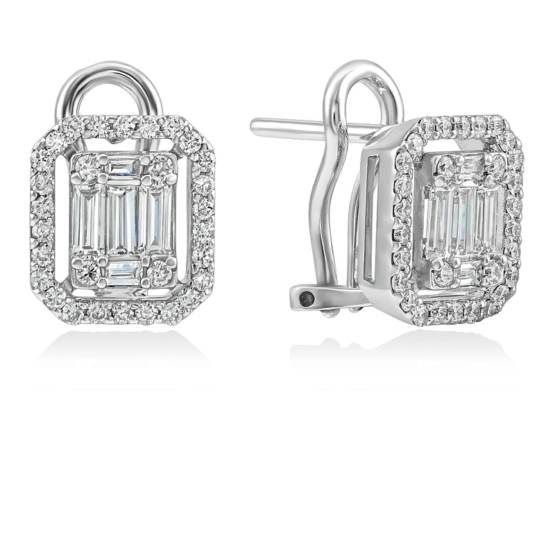 Серьги  из белого золота с природным бриллиантом