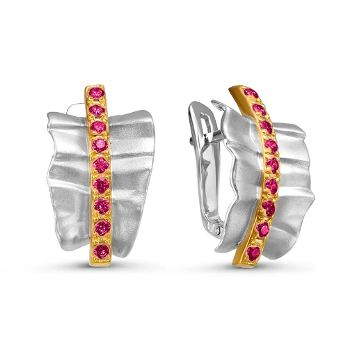 Серьги  серебряные с фианитом