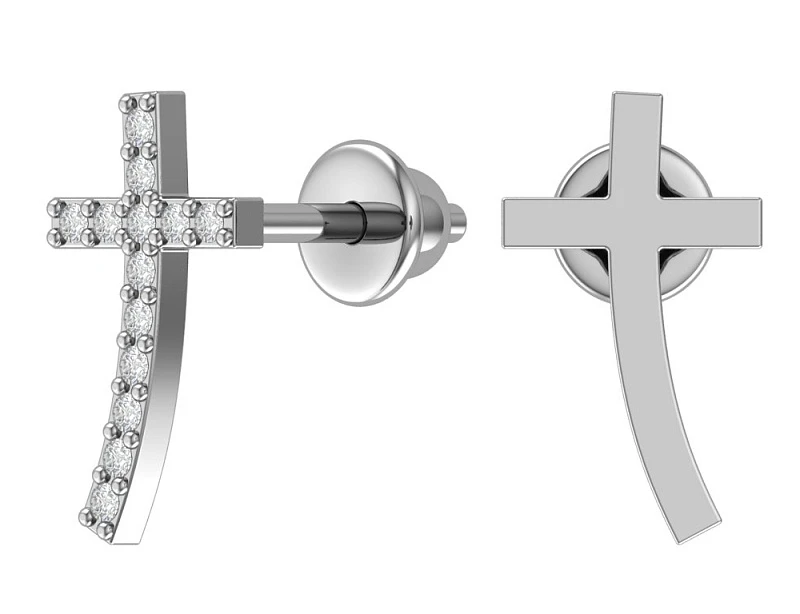 Серьги  серебряные с фианитом