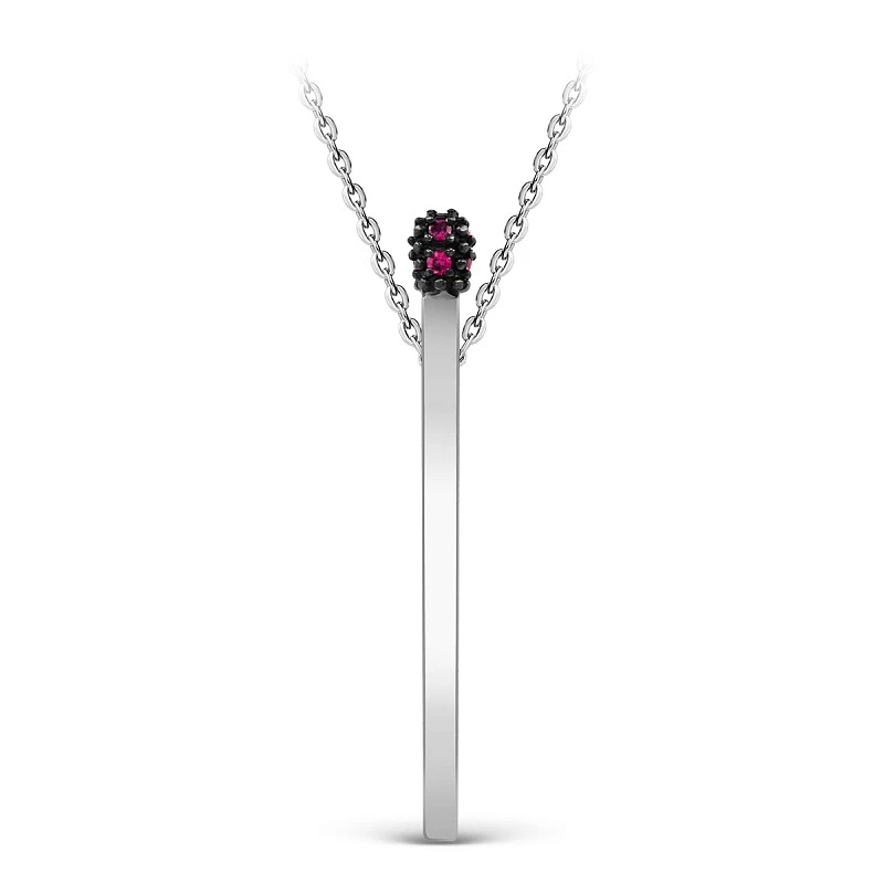 Колье  серебряное с фианитом