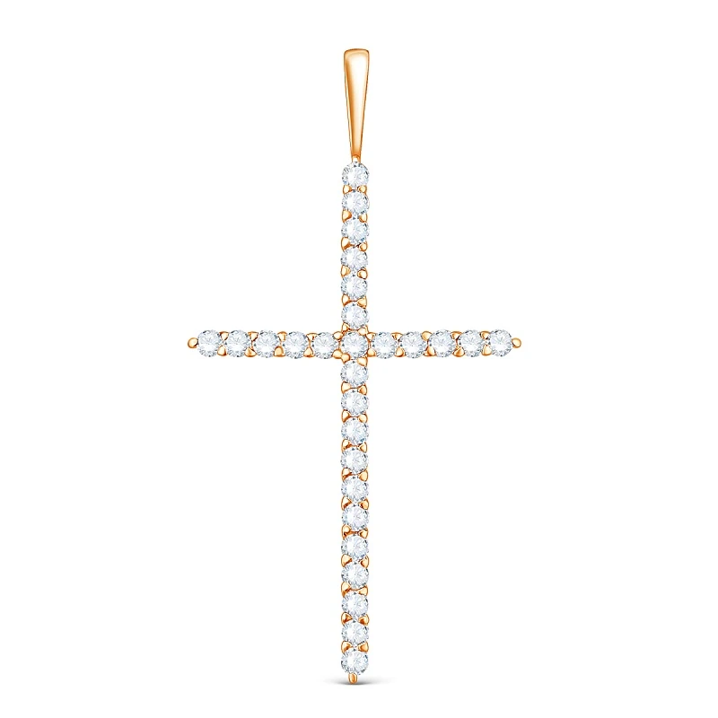 Подвеска  из серебра с позолотой с фианитом