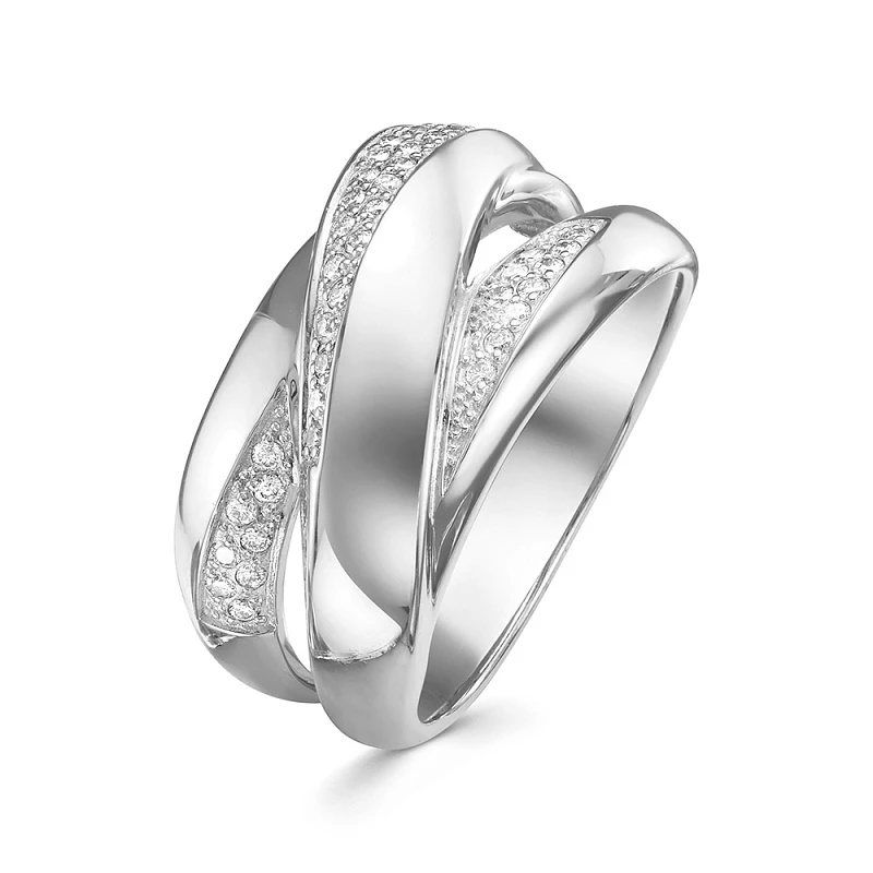 Кольцо  из белого золота с природным бриллиантом