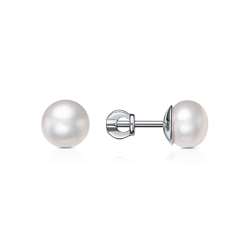 Серьги  серебряные с жемчугом