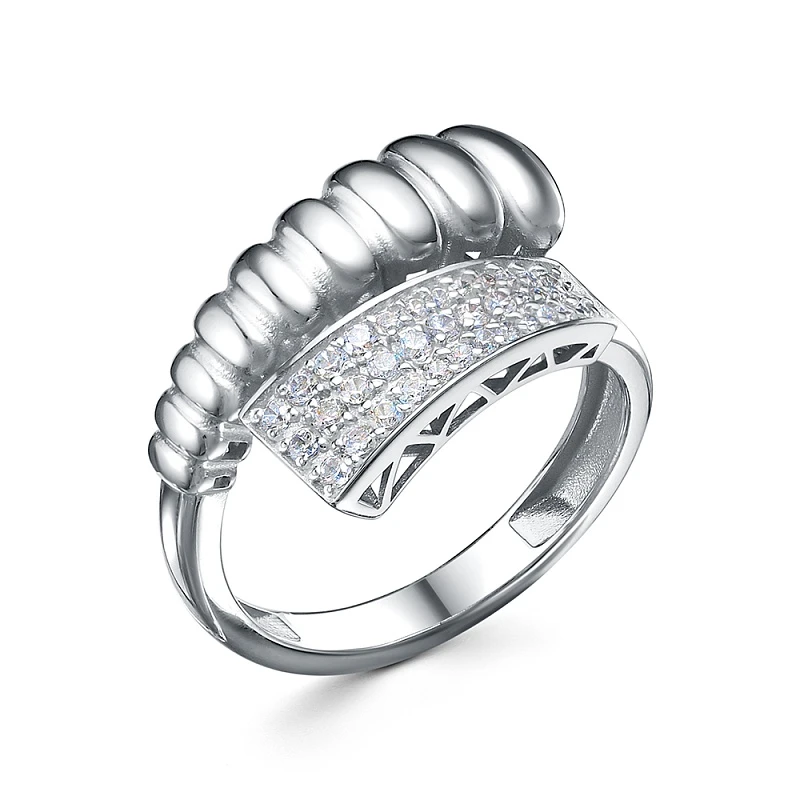 Кольцо  серебряное с фианитом