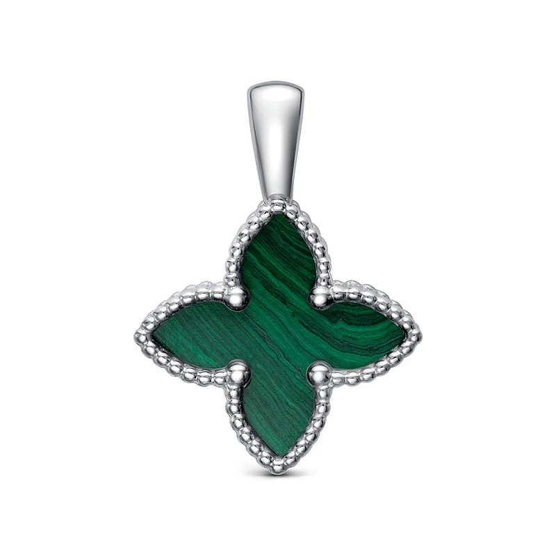 Подвеска  серебряная с малахитом