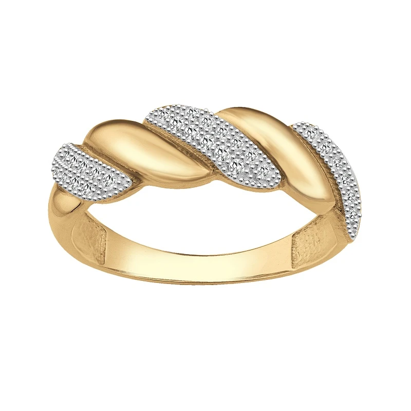 Кольцо  из красного золота с природным бриллиантом