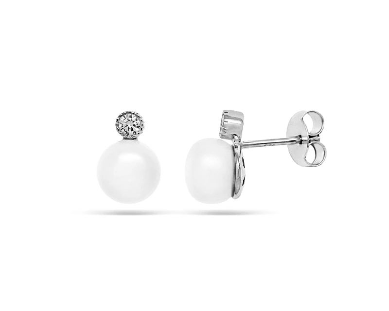 Серьги  серебряные с жемчугом