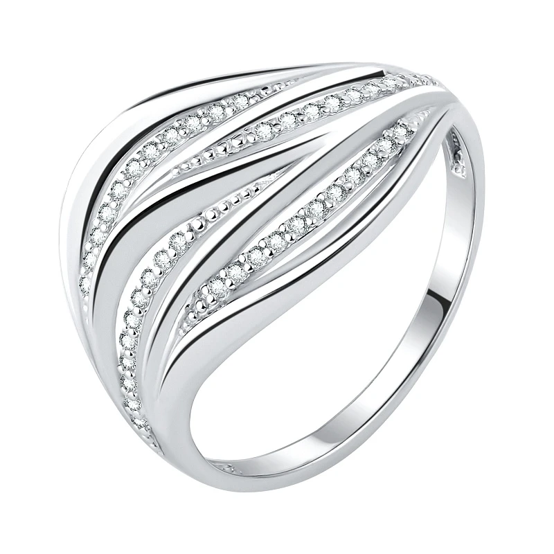 Кольцо  серебряное с фианитом