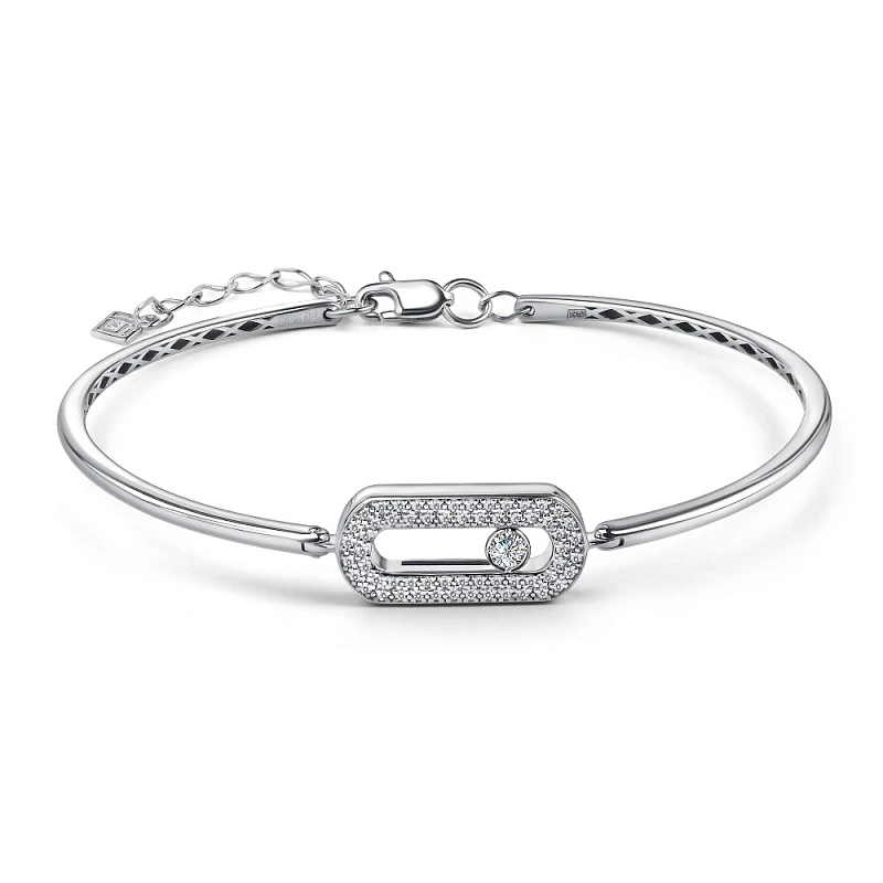 Браслет  из белого золота с природным бриллиантом