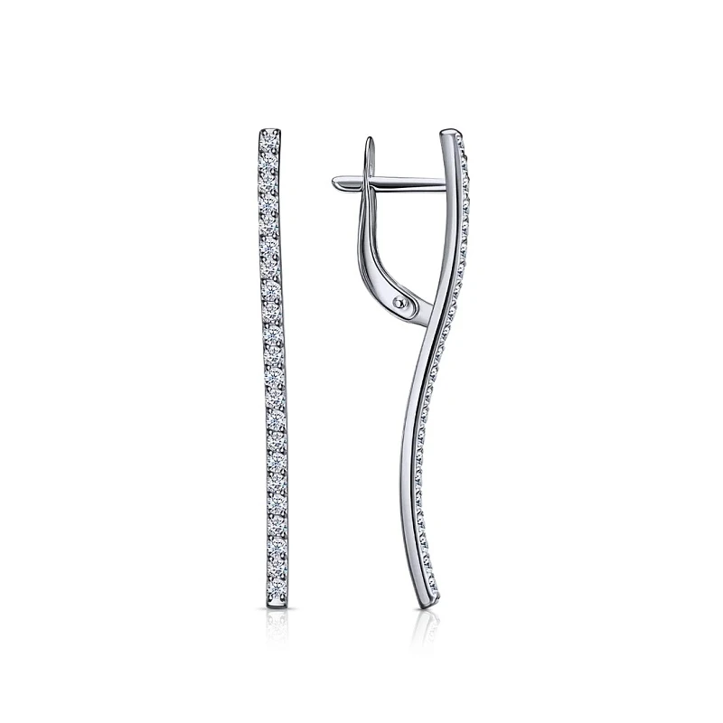 Серьги  серебряные с фианитом