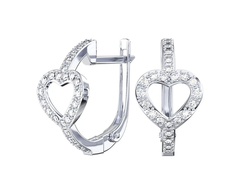 Серьги  серебряные с фианитом