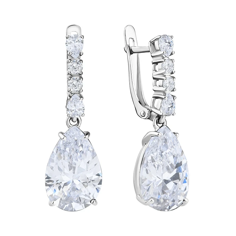 Серьги  серебряные с фианитом