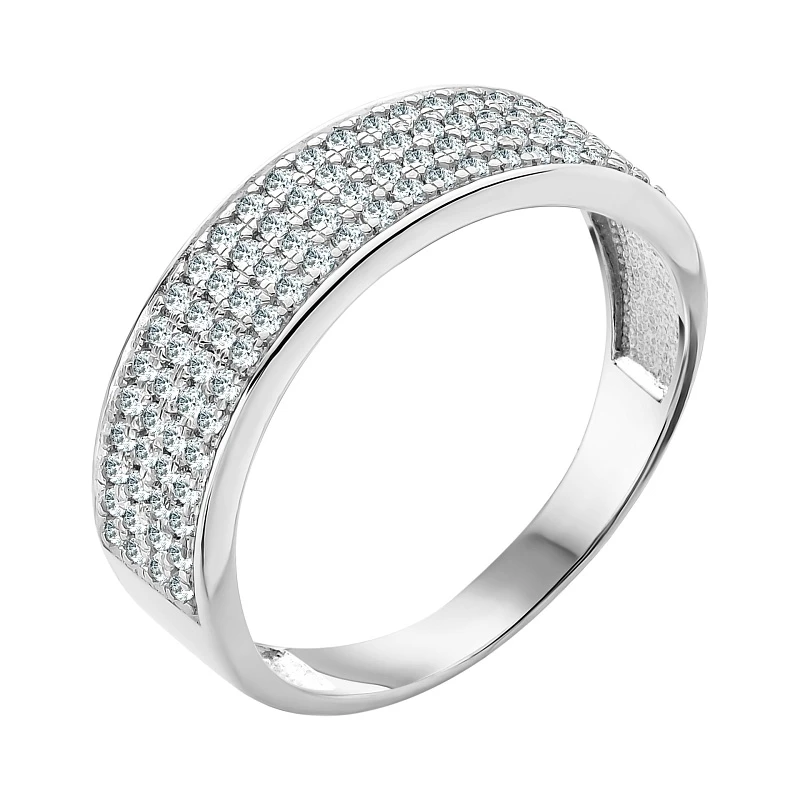 Кольцо  серебряное с фианитом