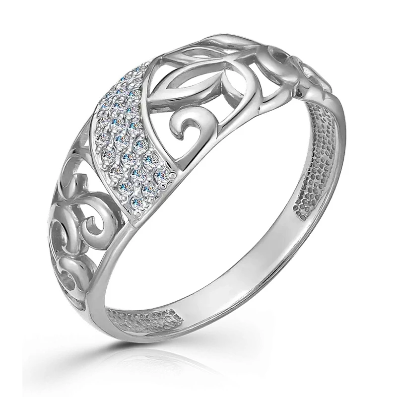 Кольцо  серебряное с фианитом