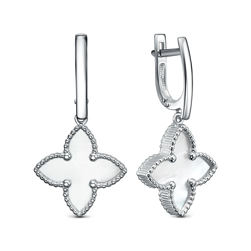 Серьги  серебряные с перламутром