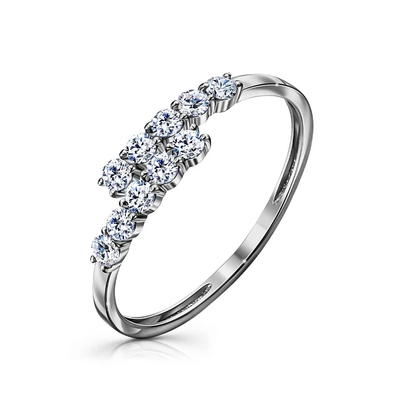 Кольцо  из белого золота с фианитом