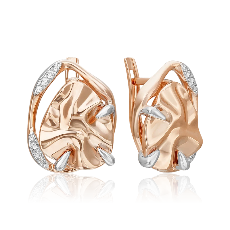 Серьги  из красного золота с топазом