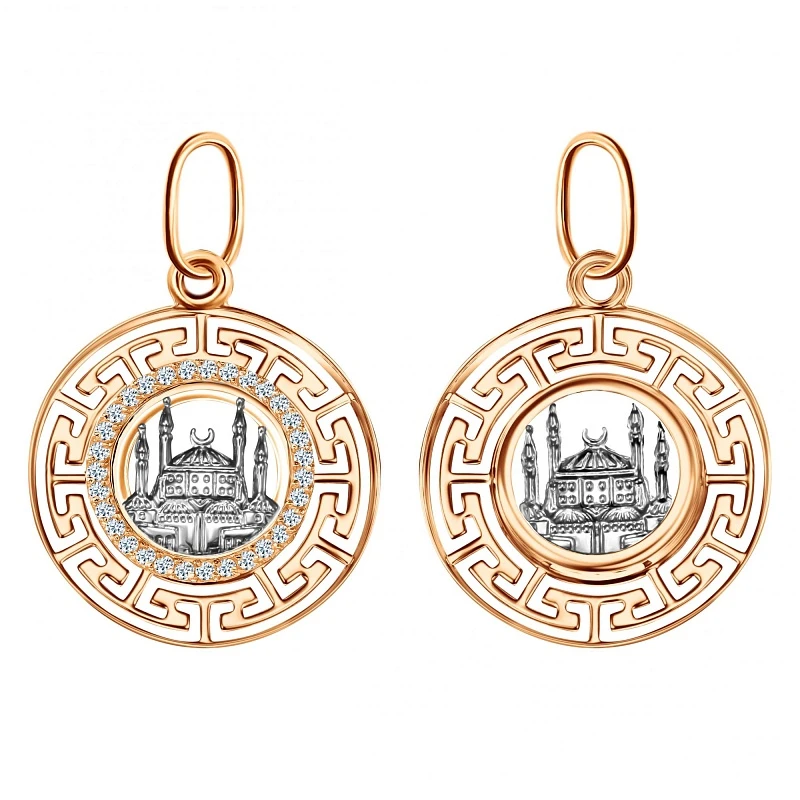 Подвеска  из красного золота с фианитом