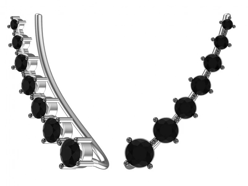 Серьги  серебряные с фианитом