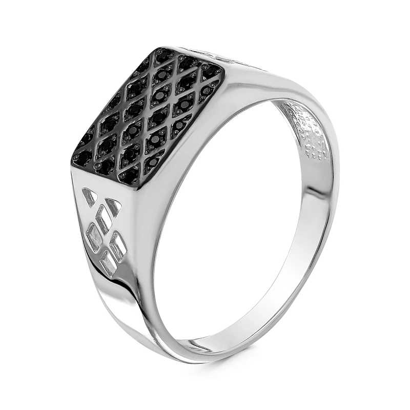 Кольцо  серебряное с фианитом