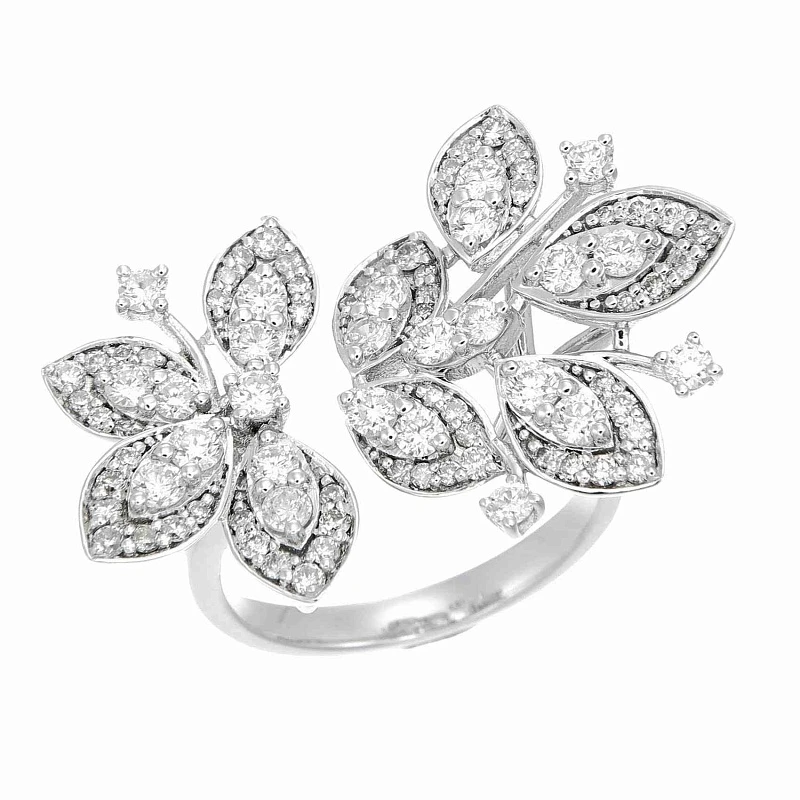 Кольцо  из белого золота с природным бриллиантом