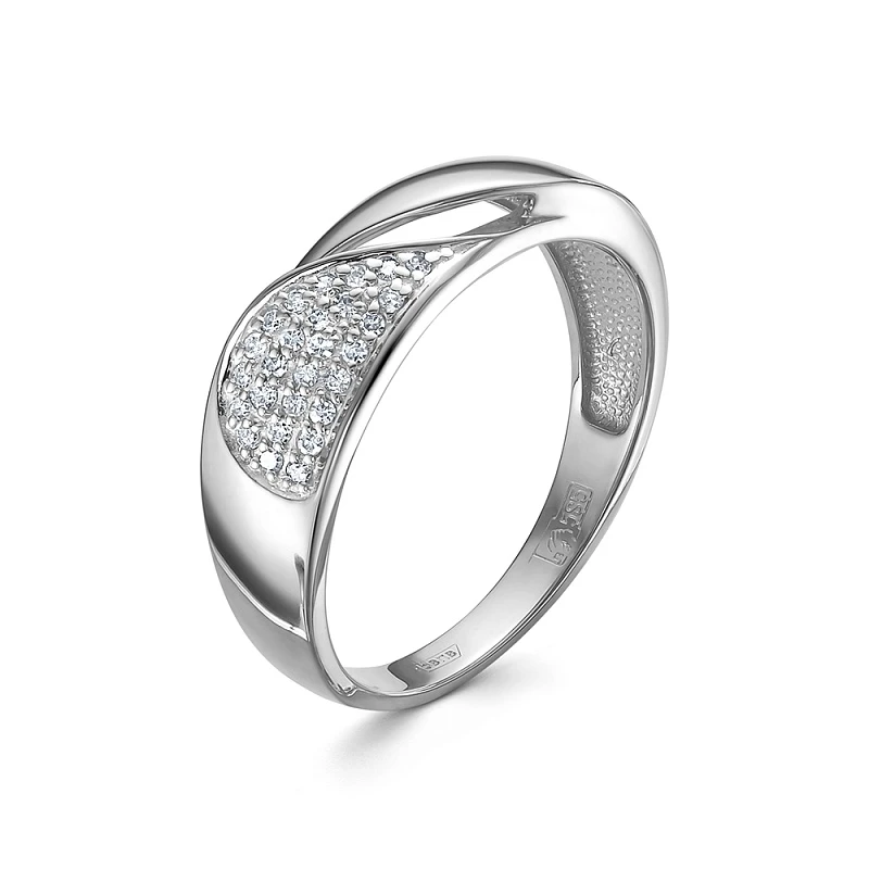 Кольцо  из белого золота с природным бриллиантом