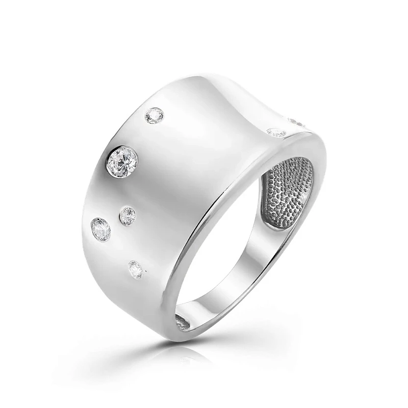 Кольцо  серебряное с фианитом