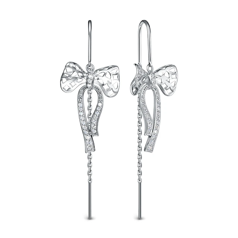 Серьги  серебряные с фианитом