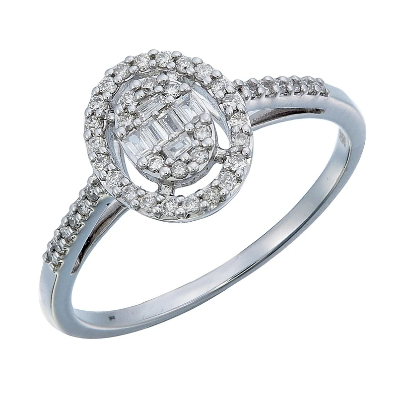 Кольцо  из белого золота с природным бриллиантом