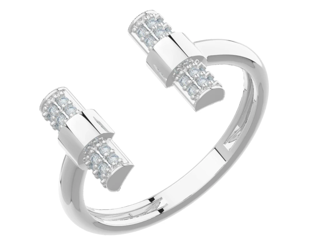 Кольцо  серебряное с фианитом