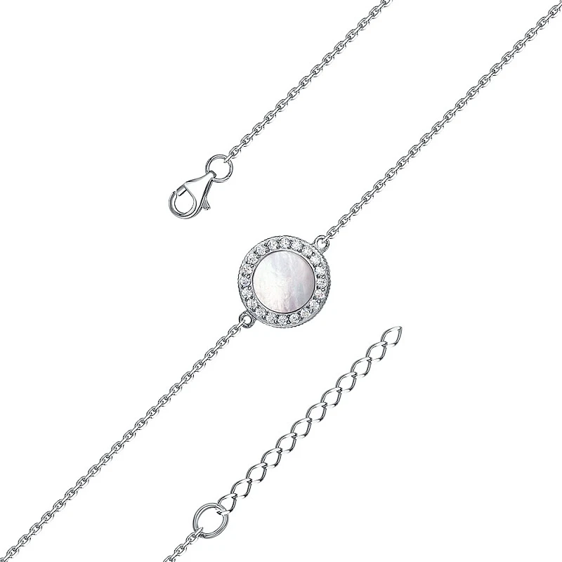 Браслет  серебряный с перламутром