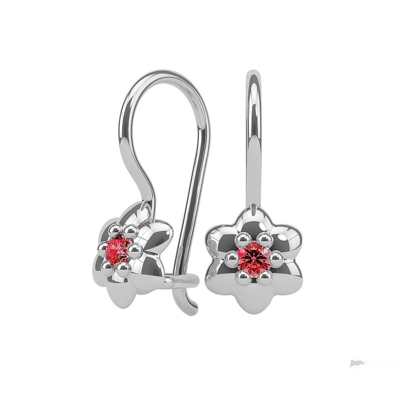 Серьги  серебряные с фианитом