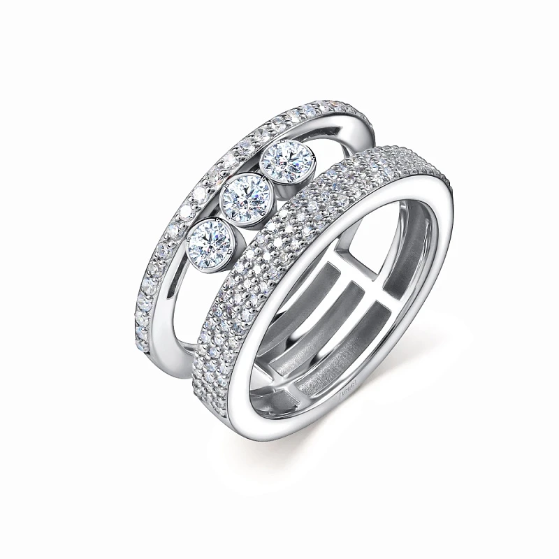 Кольцо  из белого золота с природным бриллиантом