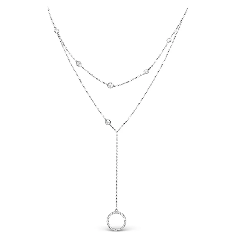 Колье  серебряное с фианитом