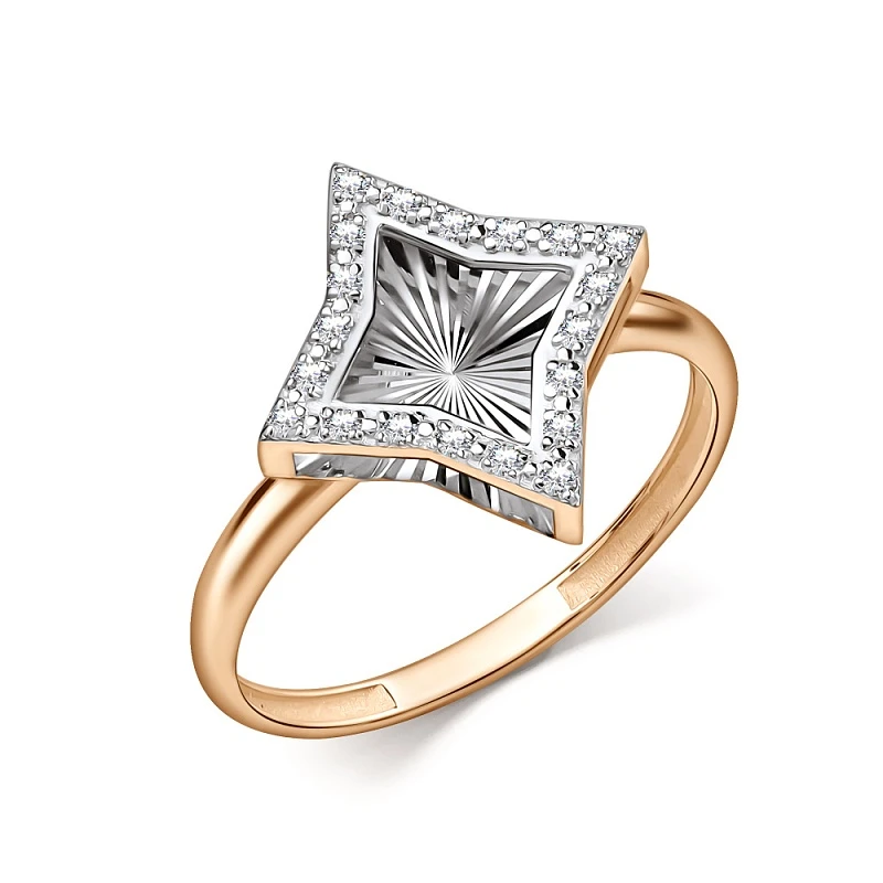 Кольцо  из комбинированного золота с бриллиантом