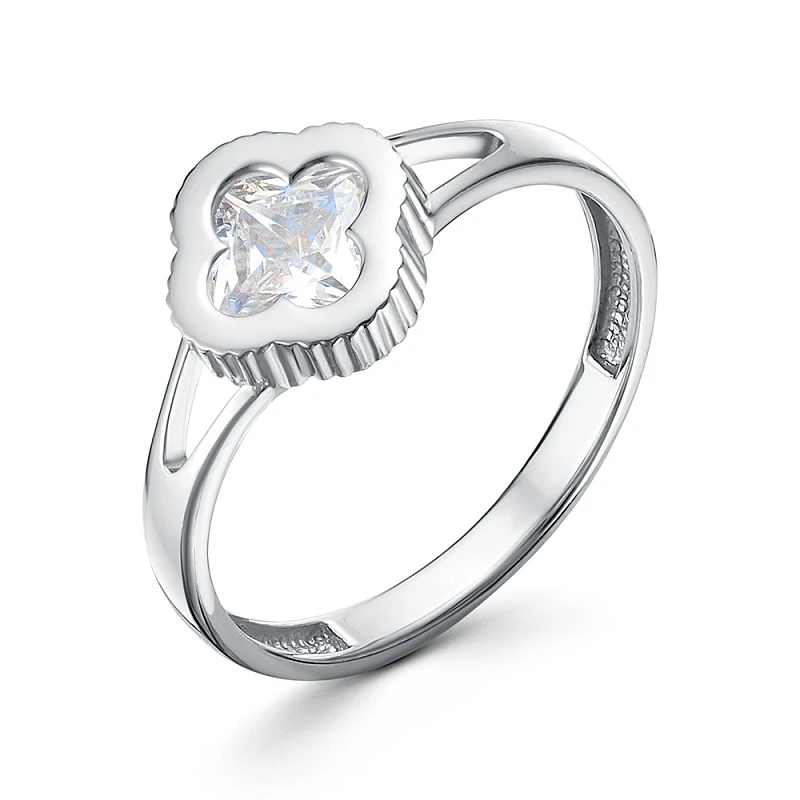 Кольцо  серебряное с фианитом