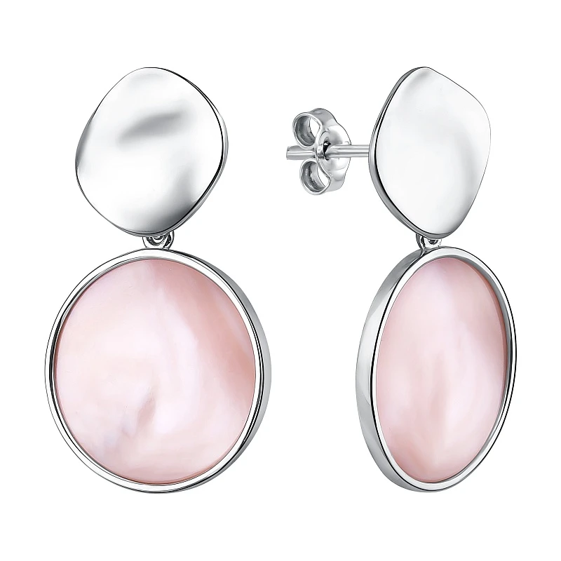 Серьги  серебряные с перламутром