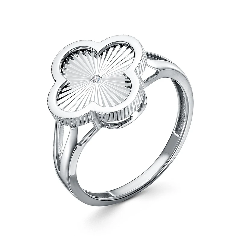 Кольцо  серебряное с фианитом